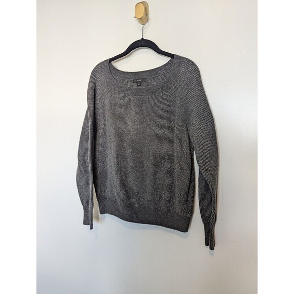 J Crew Gray Merino Wool Alpaca Waffle Knit Sweater Size Small - Picture 2 of 10